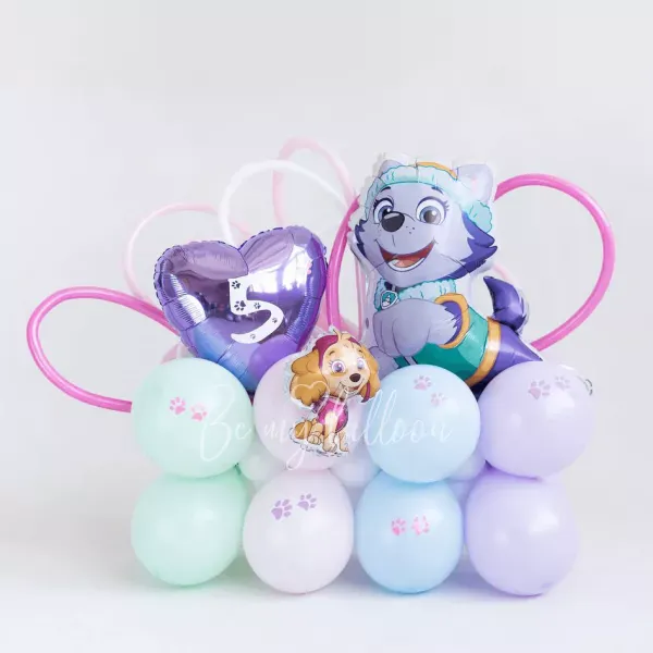 Paw patrol air-filed birthday balloon composition