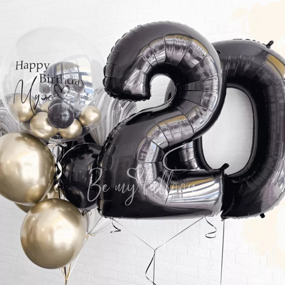 Букет из гелиевых шаров с Днем рождения