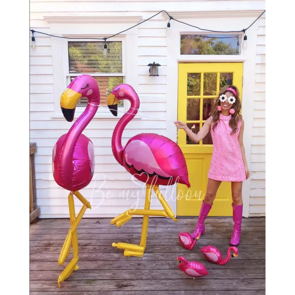 86x172см Шар из фольги под воздух Фламинго
