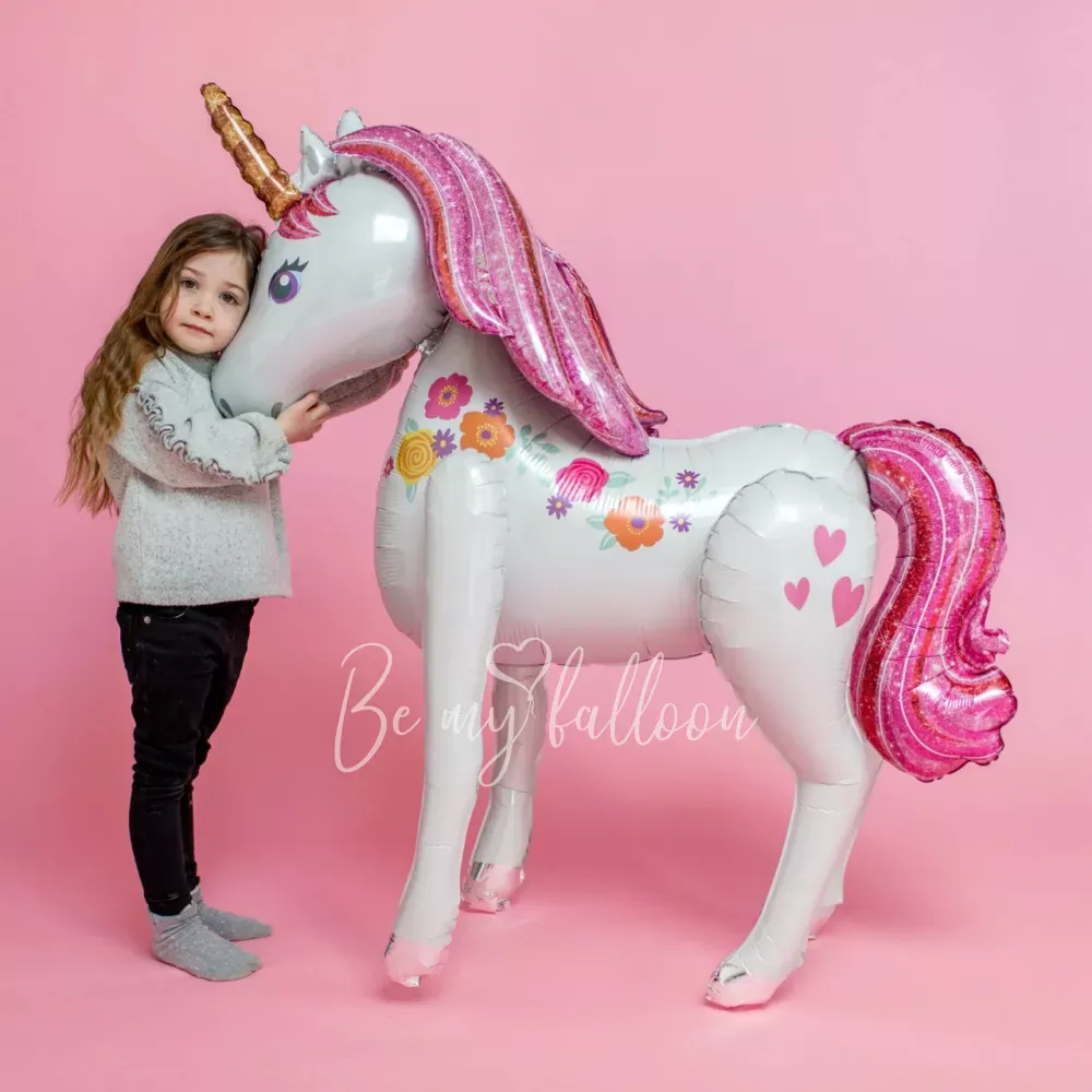 106x116cm Air-filled foil Magical Unicorn Air walker balloon 