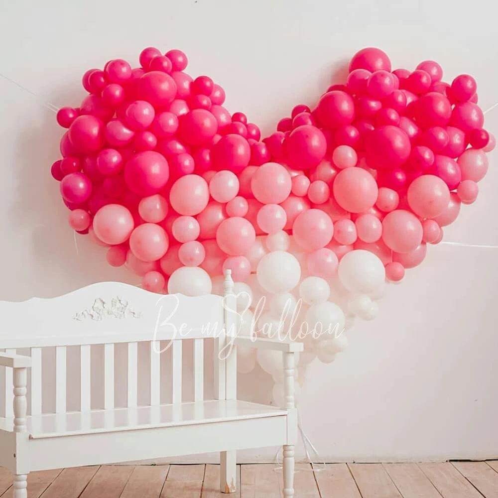 Bright Valentines Heart organic balloon garland 