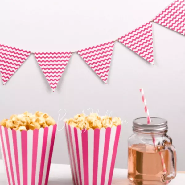 Carnival pink waves bunting