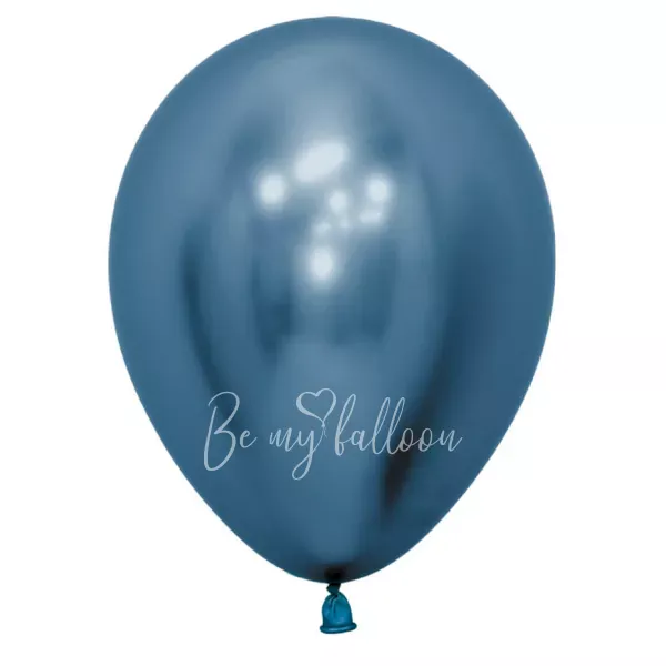 12" Шарик с гелием без рисунка хром синий 940