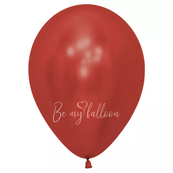 12" Шарик с гелием без рисунка хром красный 915