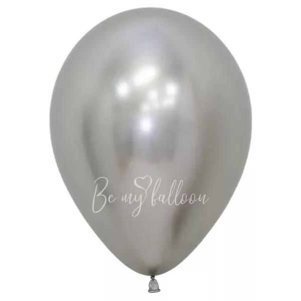 12" Шарик с гелием без рисунка хром серебро 981