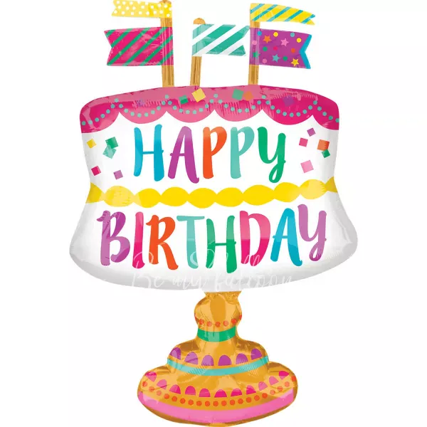 55x76см Шар из фольги Праздничный торт