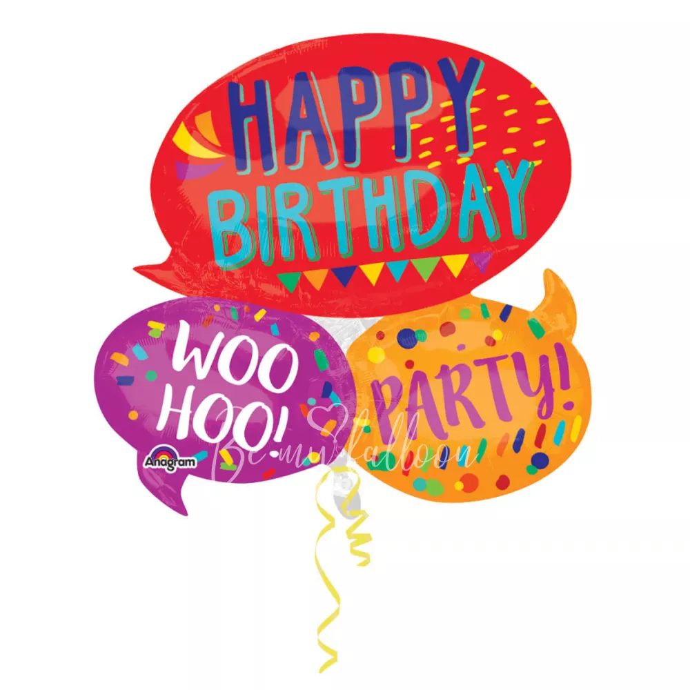 26" Helium foil Happy words balloon