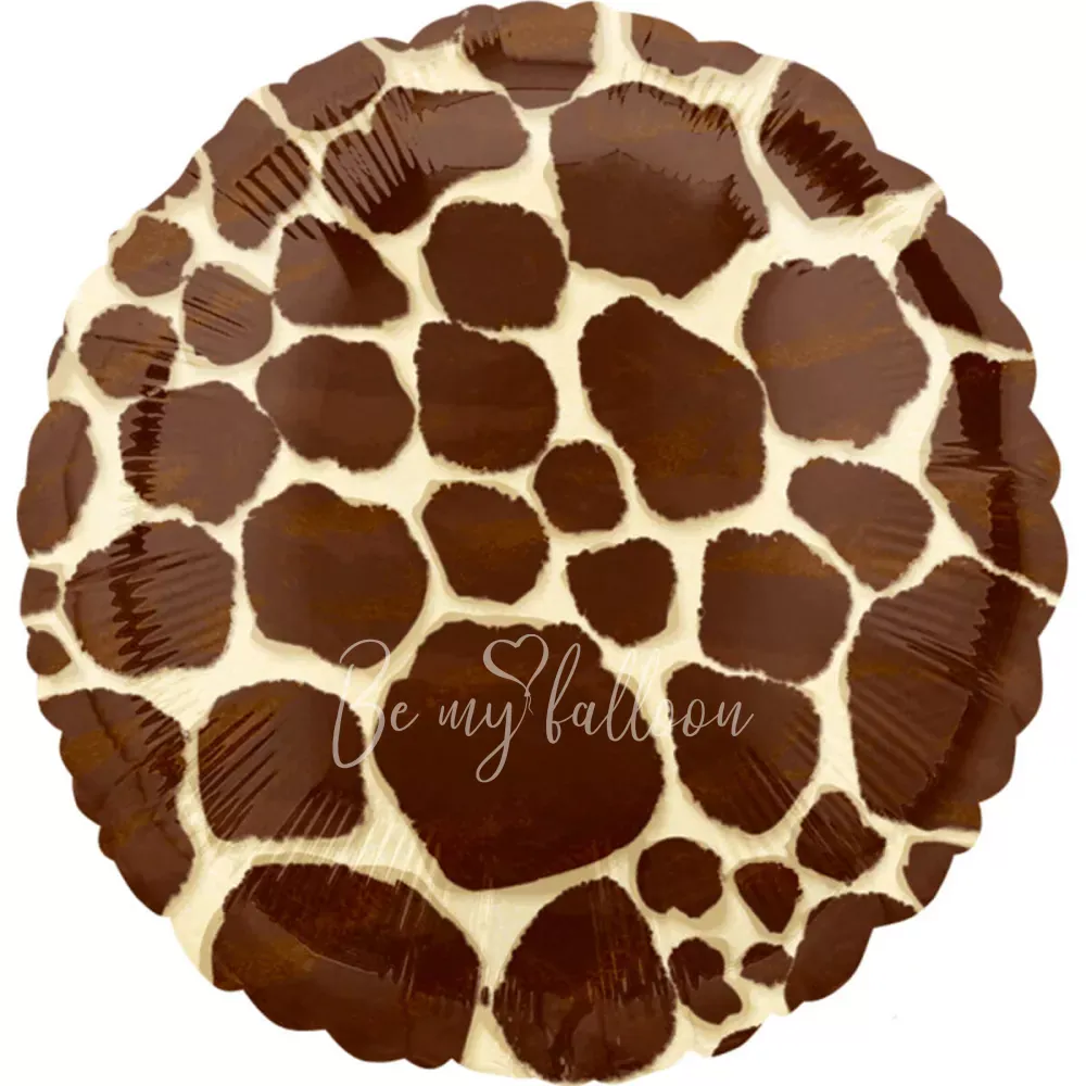 18" Helium foil round Giraffe Spots balloon