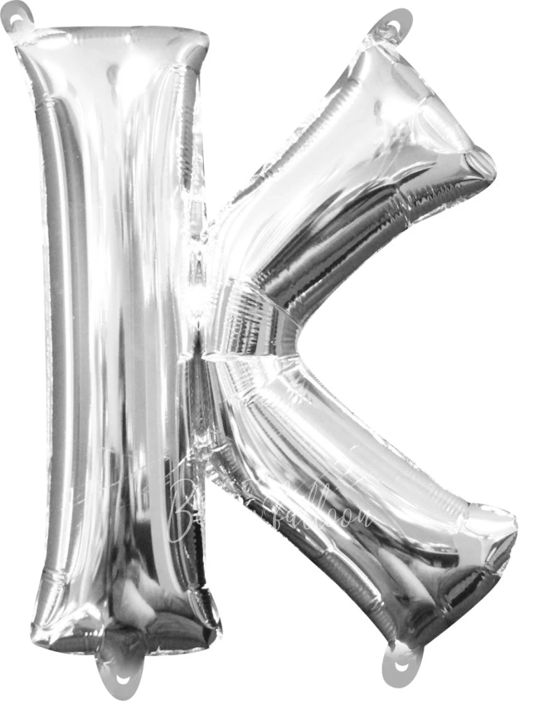 40" Helium foil gloss Silver Letter K balloon