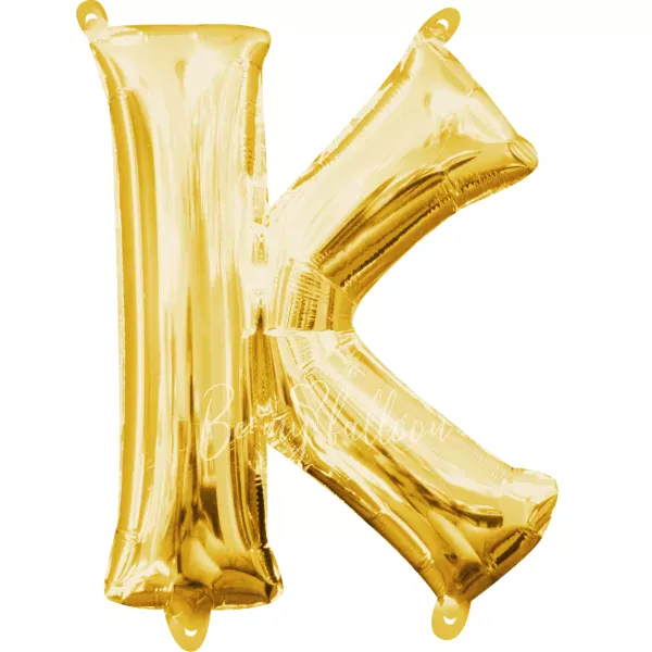 40" Helium foil gloss Gold Letter K balloon