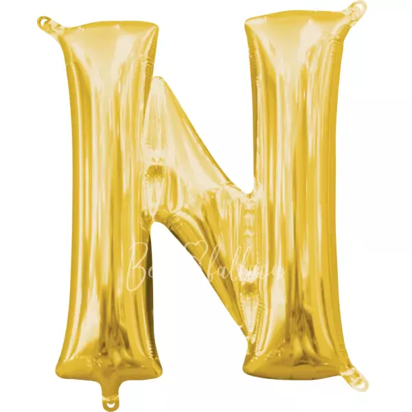 40" Helium foil gloss Gold Letter N balloon