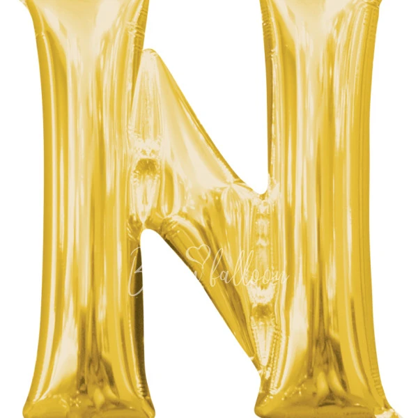 40" بالون هيليوم فويل حرف N اللون ذهبي لامع