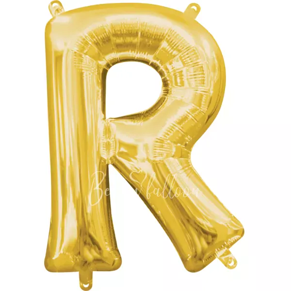 40" Helium foil gloss Gold Letter R balloon