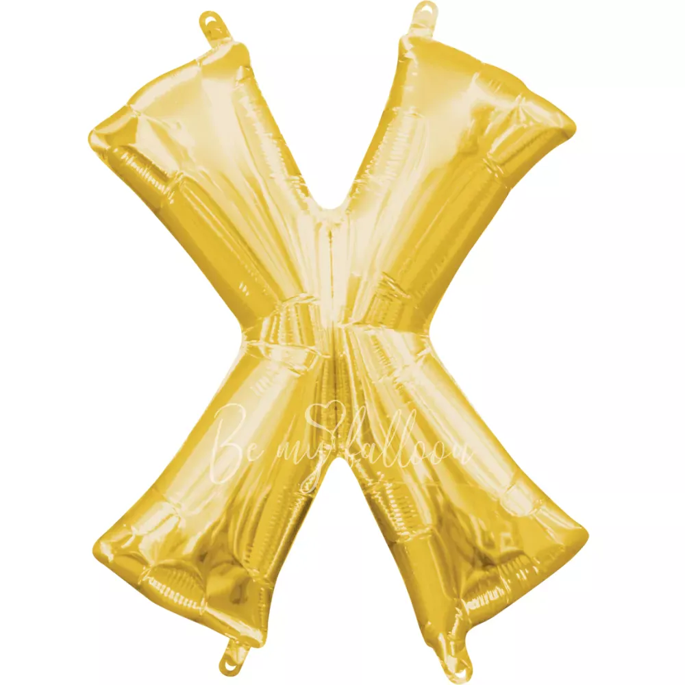 40" Helium foil gloss Gold Letter X balloon