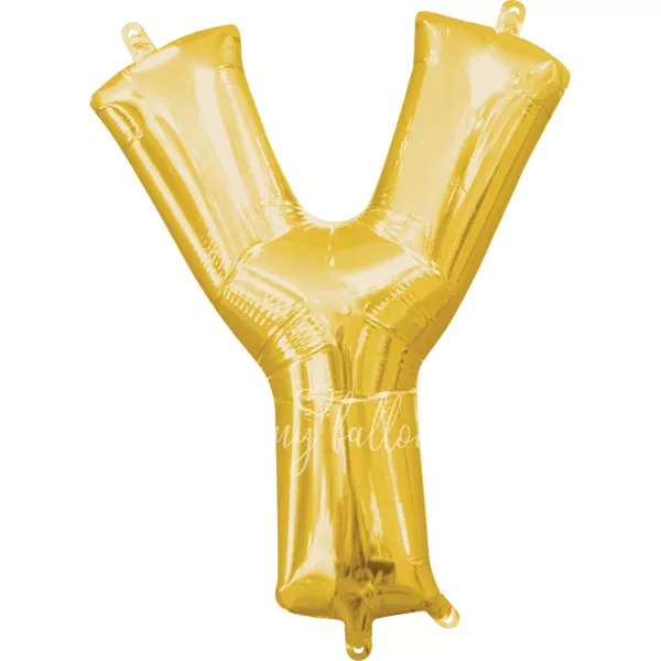 40" Helium foil gloss Gold Letter Y balloon