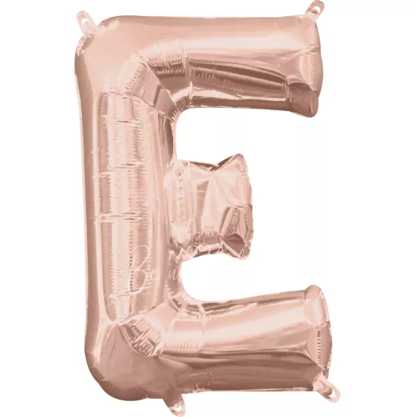40" Helium foil gloss Rose gold Letter E balloon