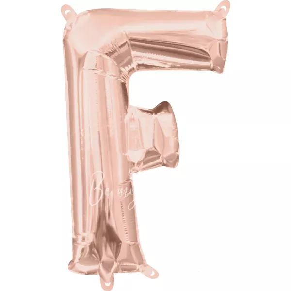 40" Helium foil gloss Rose gold Letter F balloon