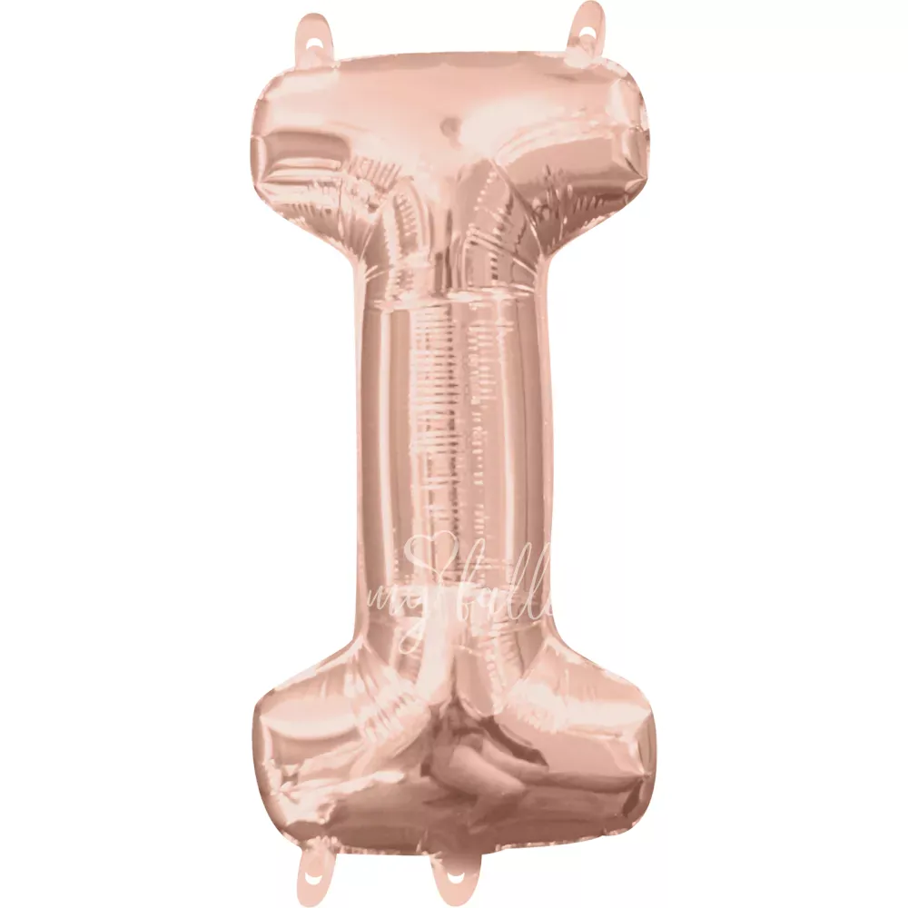 40" Helium foil gloss Rose gold Letter I balloon