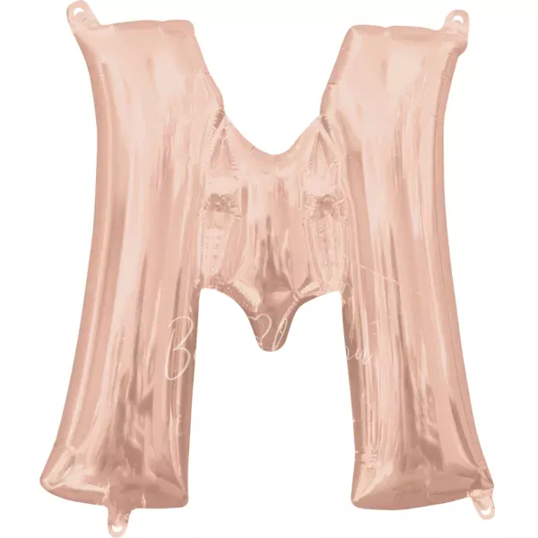 40" Helium foil gloss Rose gold Letter M balloon