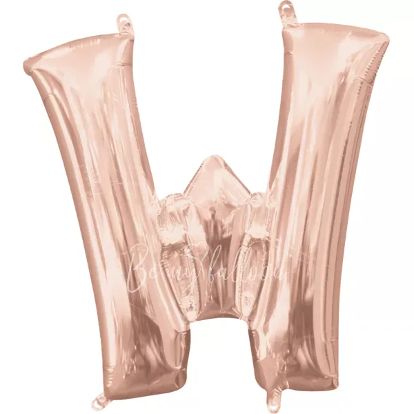 40" Шар из фольги Буква W розовое золото глянец