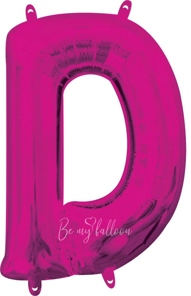 40" Helium foil gloss Fuchsia Letter D balloon