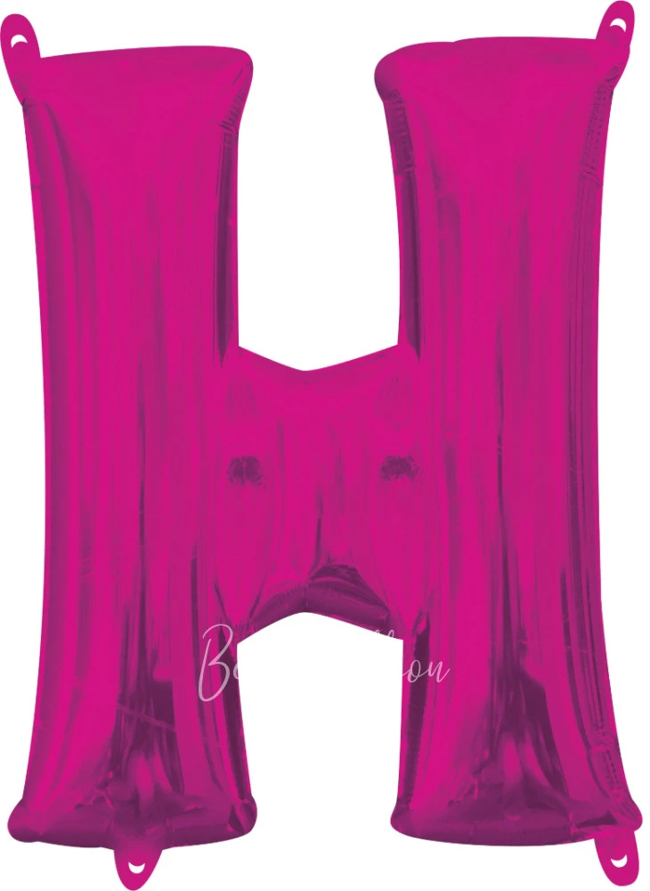 40" Helium foil gloss Fuchsia Letter H balloon