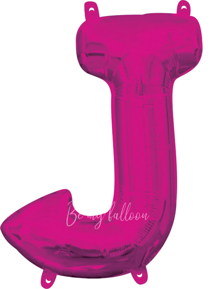 40" Helium foil gloss Fuchsia Letter J balloon