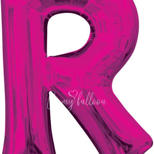 40" Helium foil gloss Fuchsia Letter R balloon