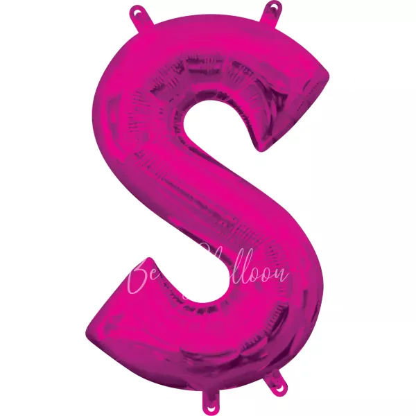 40" Helium foil gloss Fuchsia Letter S balloon