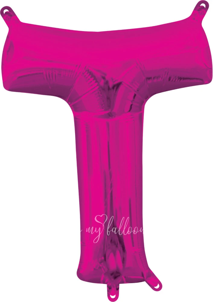 40" Helium foil gloss Fuchsia Letter T balloon