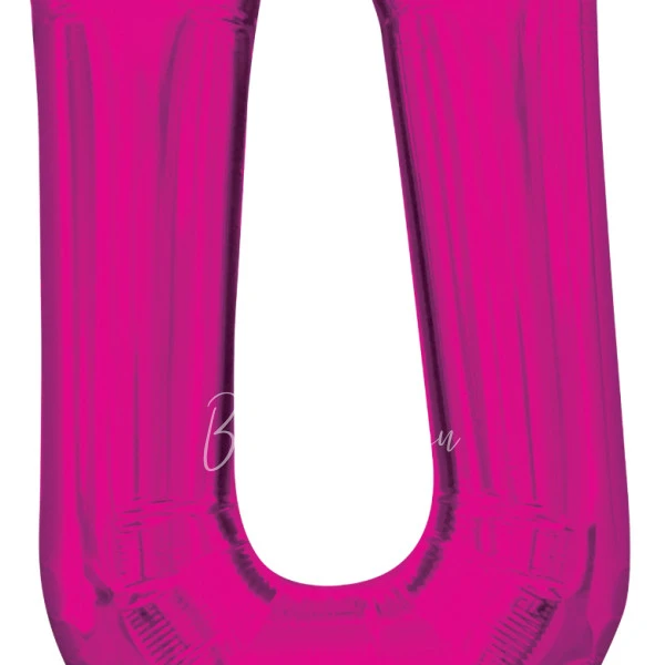 40" Helium foil gloss Fuchsia Letter U balloon