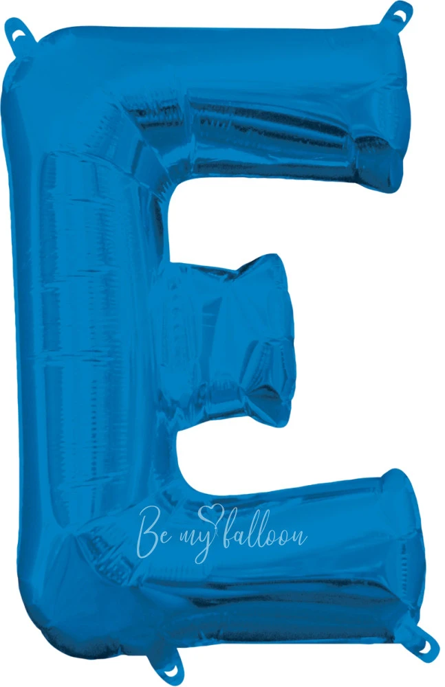 40" Helium foil gloss Blue Letter E balloon