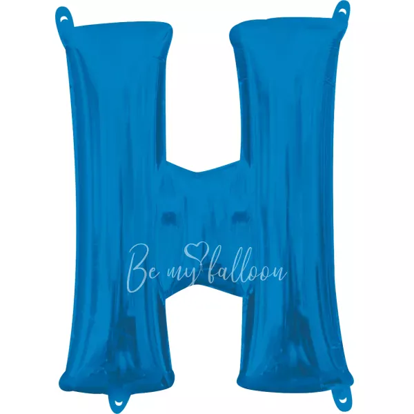 40" Helium foil gloss Blue Letter H balloon