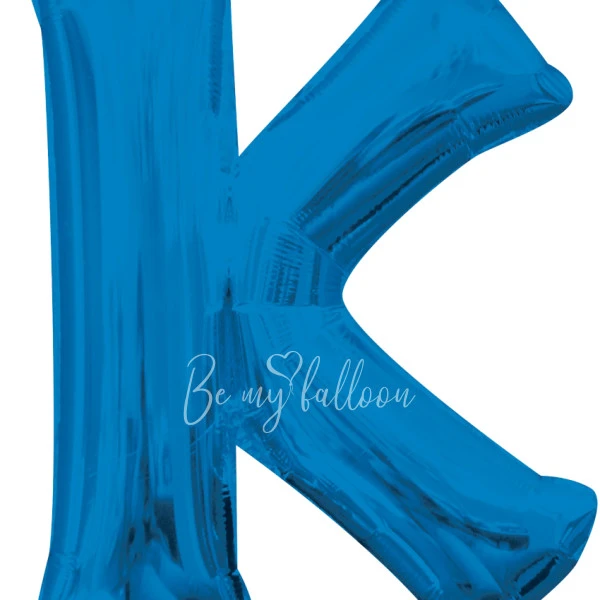 40" Helium foil gloss Blue Letter K balloon
