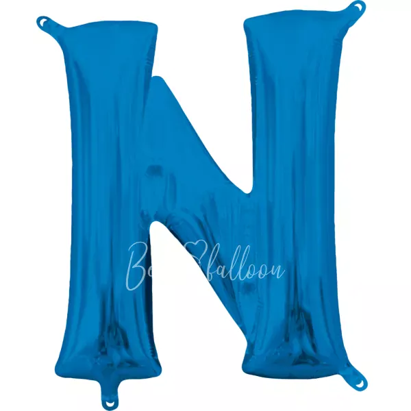 40" Helium foil gloss Blue Letter N balloon