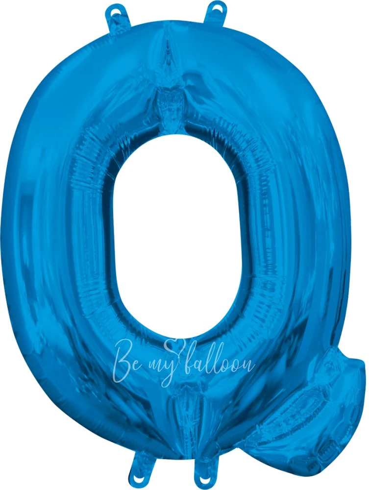 40" Helium foil gloss Blue Letter Q balloon