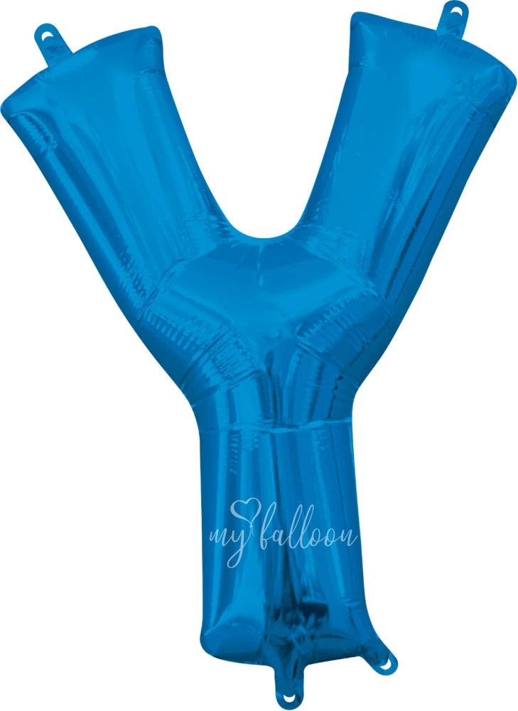 40" Helium foil gloss Blue Letter Y balloon