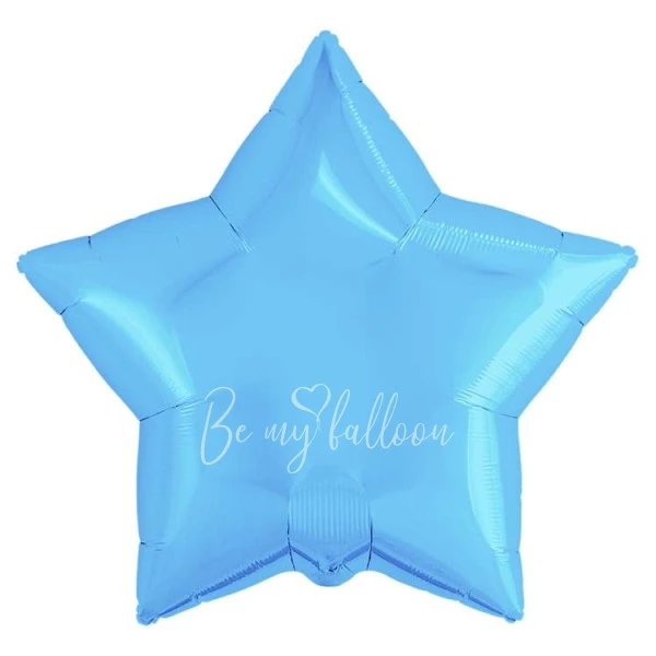 19" Helium foil gloss Cold Light blue Star balloon