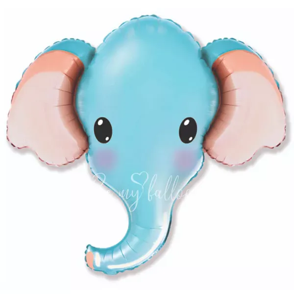 32" Helium foil Light blue Elephant balloon