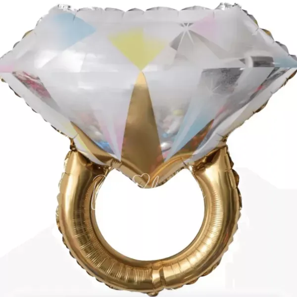 27" Шар из фольги Золотое Кольцо с Бриллиантом 