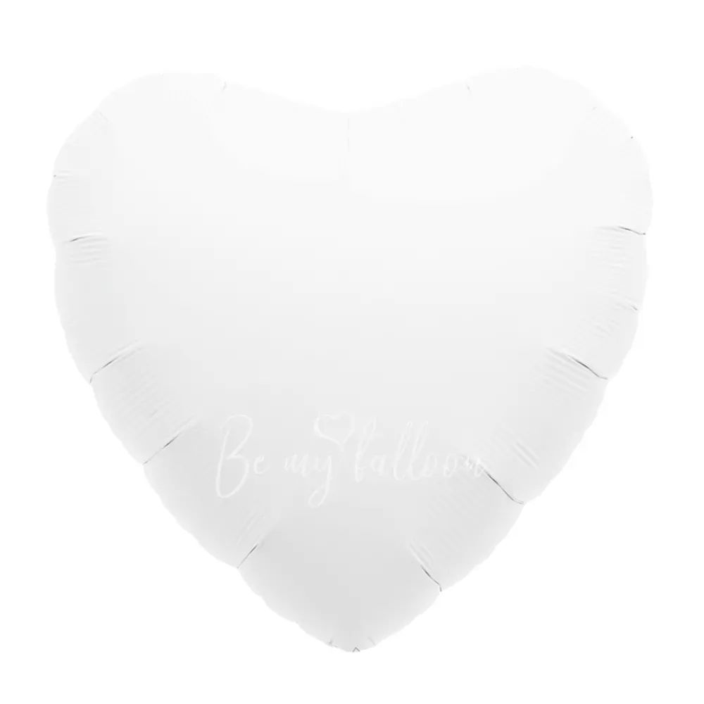 19" Helium foil gloss White Heart balloon