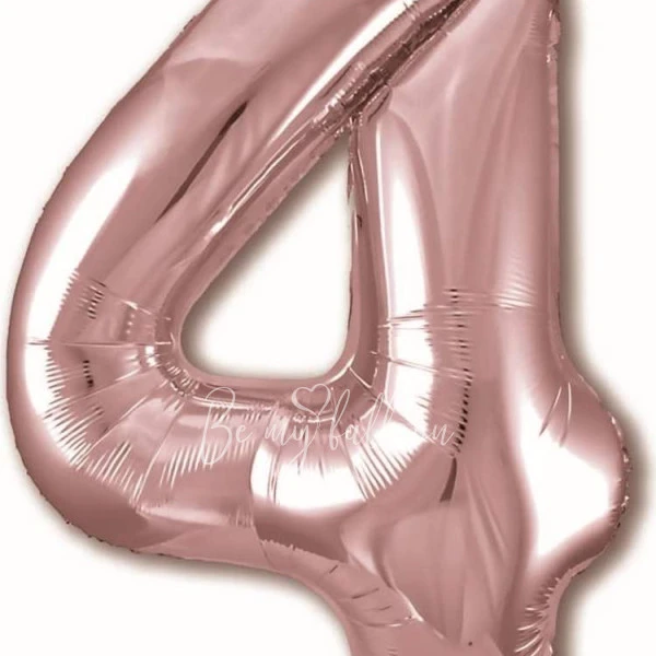 40" بالون هيليوم فويل الرقم 4 اللون أحمر لامع