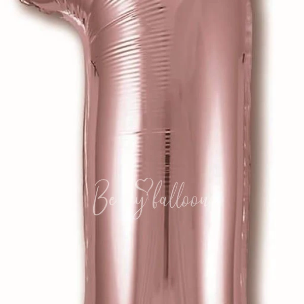 40" Helium foil gloss Rose gold Number 1 balloon