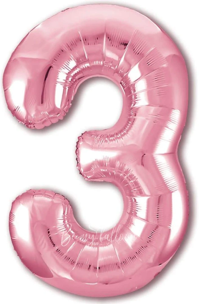 40" Helium foil gloss Pink Number 3 balloon