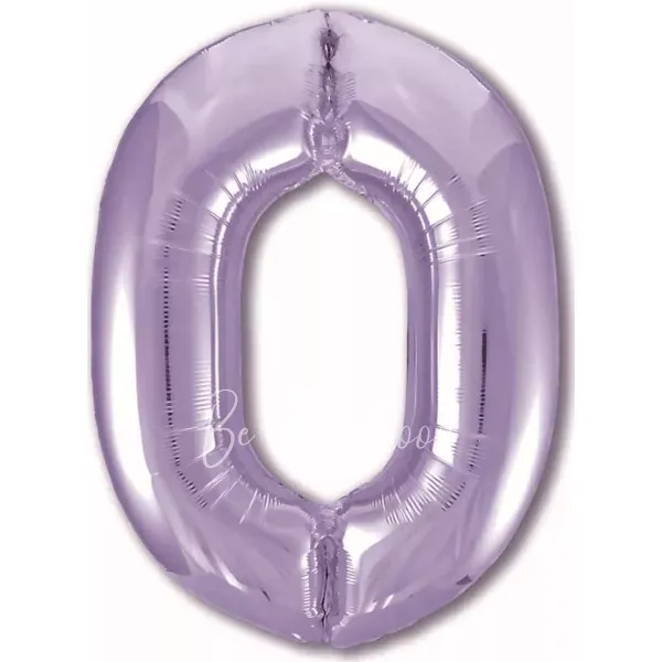 40" Helium foil gloss Lilac Number 0 balloon