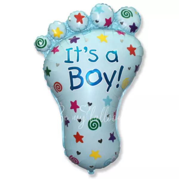 30" Helium foil blue Baby Foot balloon