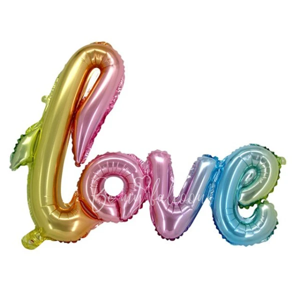 39" Шар из фольги Надпись Love разноцветный