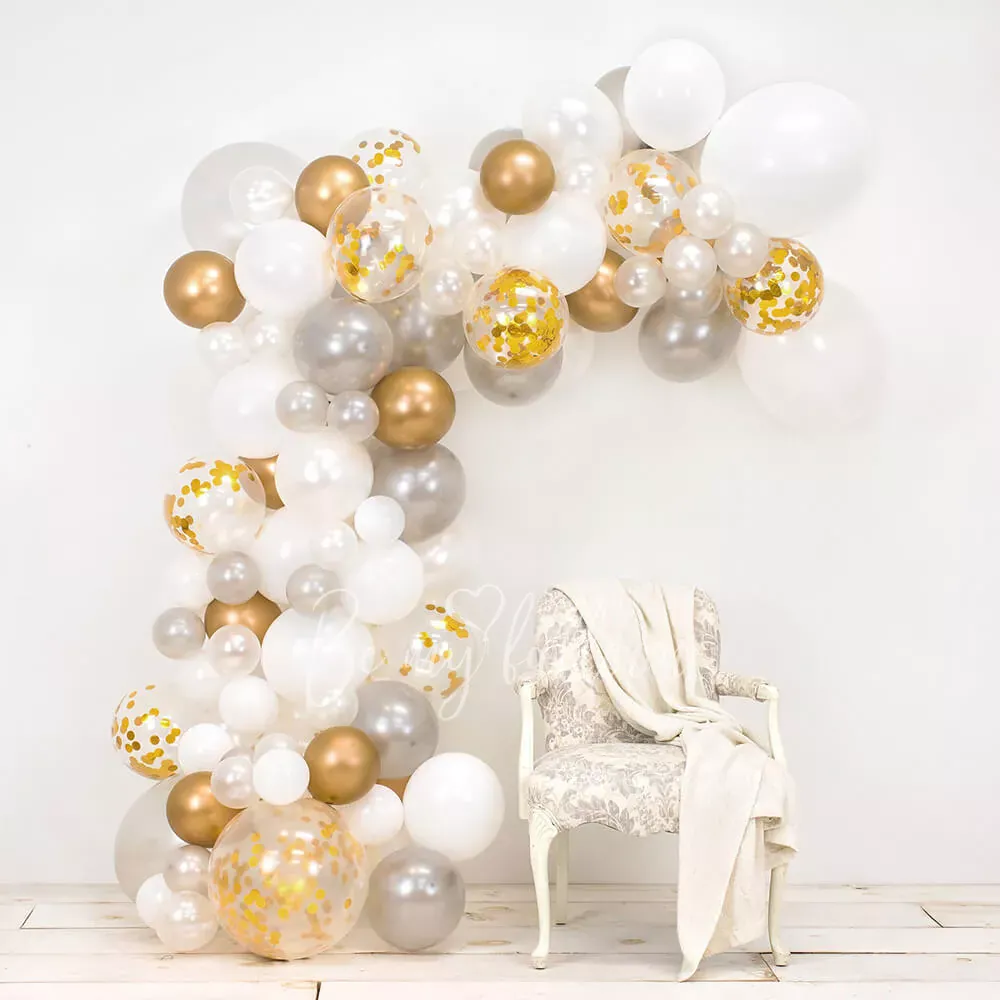 2.5m Golden Spark organic balloon garland
