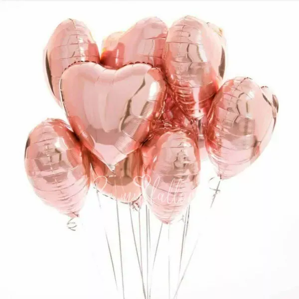 Rose Gold Hearts Balloon bouquet