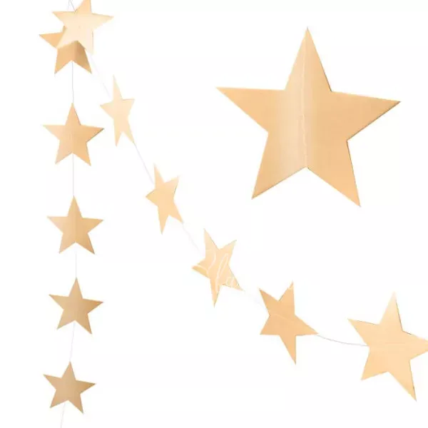 3.2м Гирлянда звезды золотые